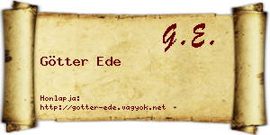 Götter Ede névjegykártya